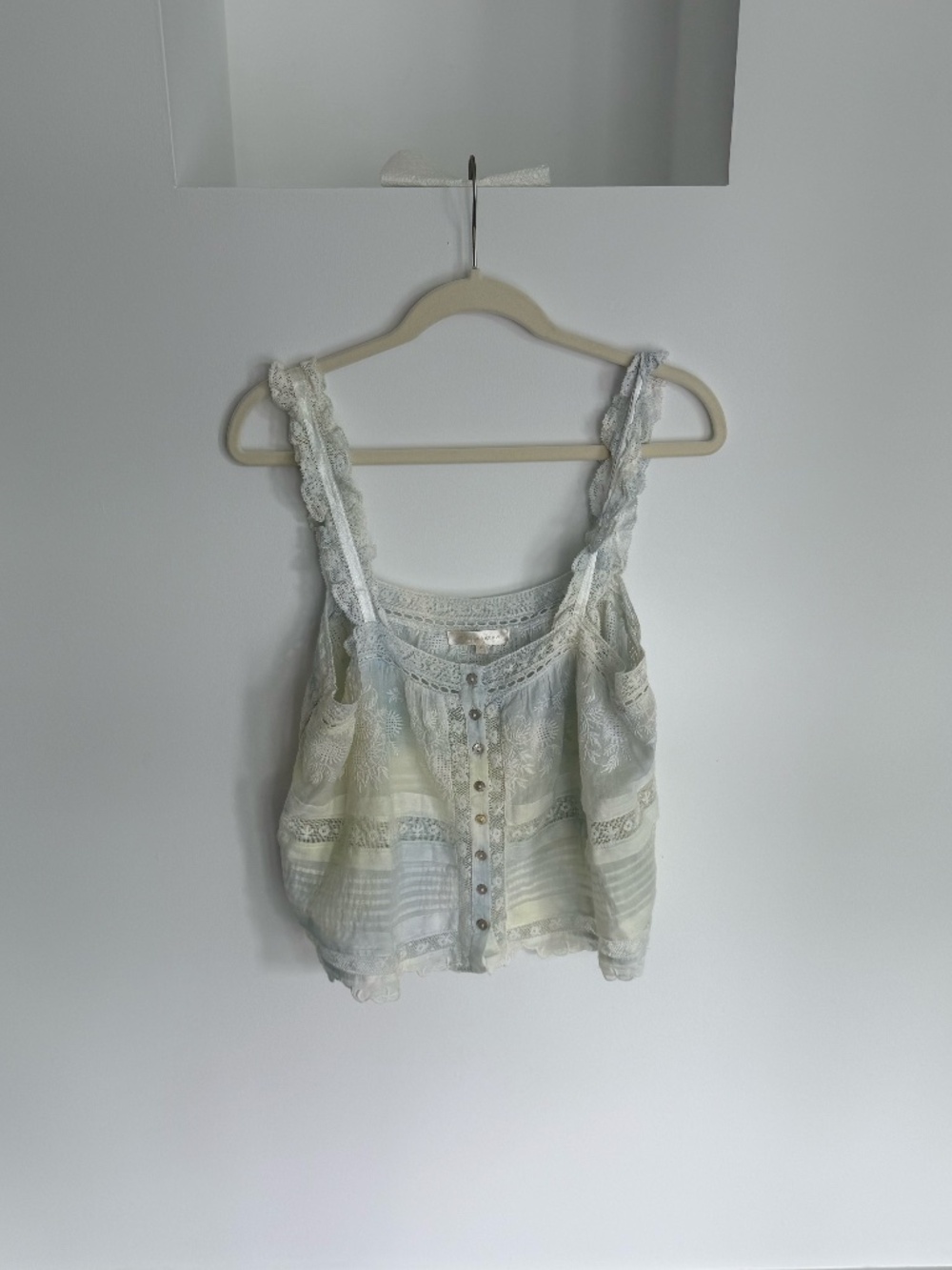 LoveShackFancy Sully Top in Lily Pond Hand Dye
